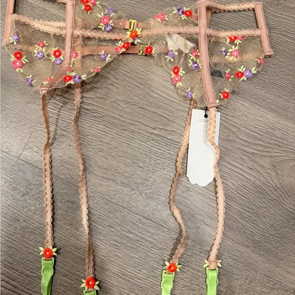 For Love And Lemons Floral Embroidered Bra Set - Multicolor - Picture 9 of 10